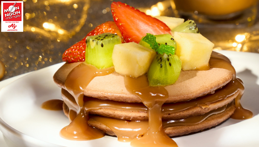 Pancake chocolate trái cây nhiệt đới